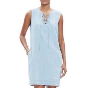 Madewell XS Tie Front Denim Dress with Pockets